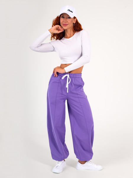Брюки женские футер с лайкрой "СИЕСТА" СИРЕНЬ